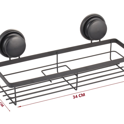 2 Pack Rectangular Corner Shower Caddy Shelf Basket Rack with Premium Vacuum Suction Cup No-Drilling for Bathroom and Kitchen