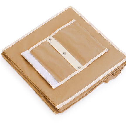 5 Tier Shelf Hanging Closet Organizer and Storage for Clothes (Beige)