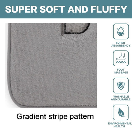 Extra Thick Memory Foam & Super Comfort Bath Rug Mat for Bathroom (60 x 40 cm, Grey)