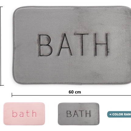 Extra Thick Memory Foam & Super Comfort Bath Rug Mat for Bathroom (60 x 40 cm, Grey)