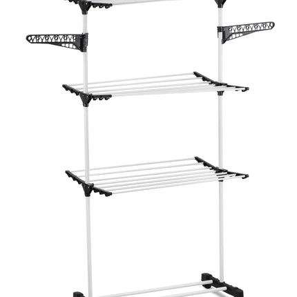 CARLA HOME Folding 3 Tier Clothes Laundry Drying Rack with Stainless Steel Tubes for Indoor & Outdoor Home