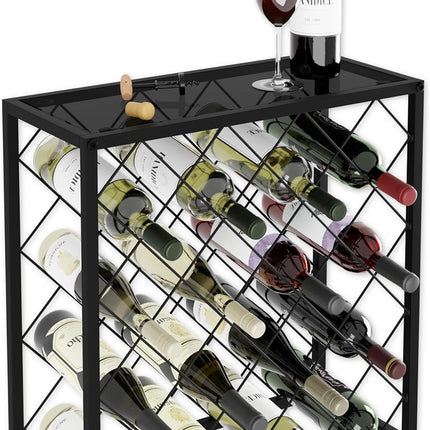 Freestanding Metal Wine Rack for 25 Bottles