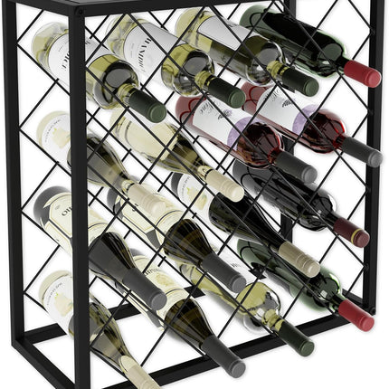 Freestanding Metal Wine Rack for 25 Bottles