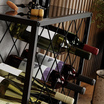Freestanding Metal Wine Rack for 25 Bottles