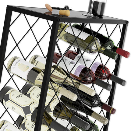Freestanding Metal Wine Rack for 25 Bottles