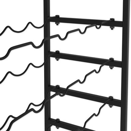 6-Tier Freestanding Wine Rack for 30 Bottles with Wood Countertop and Sturdy Metal Frame