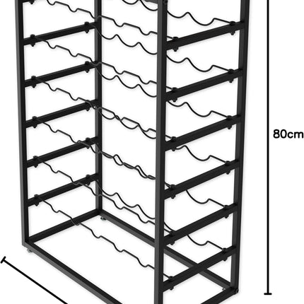 6-Tier Freestanding Wine Rack for 30 Bottles with Wood Countertop and Sturdy Metal Frame