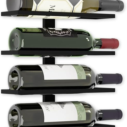 Metal Wall Mount Wine Rack for Wine Bottles, Liquor, Champagne (Holds 10 Bottles)