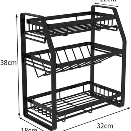3-Tier Detachable Spice Rack Storage Organiser for Kitchen Countertop