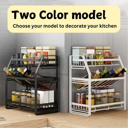 3-Tier Detachable Spice Rack Storage Organiser for Kitchen Countertop