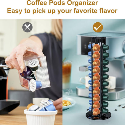 Coffee Pods Holder Storage Compatible with 40 Nespresso Pods