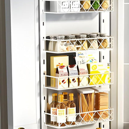 6 Tier Adjustable Baskets Over Door Pantry Organiser for Home Kitchen