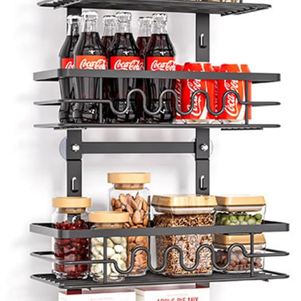 4 Tier Adjustable Baskets Over Door Pantry Organiser for Home Kitchen