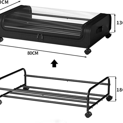 Set 2 Pcs XXL Under Bed Rolling Storage Containers with 50L Large Capacity and Wheels