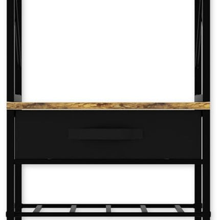 CARLA HOME Freestanding Wine Rack for 20 Bottles with Wood Countertop and Sturdy Metal Frame