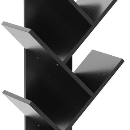 CARLA HOME 5-Tier Tree Bookshelf Storage Rack for Home Office or Bedroom (Black)