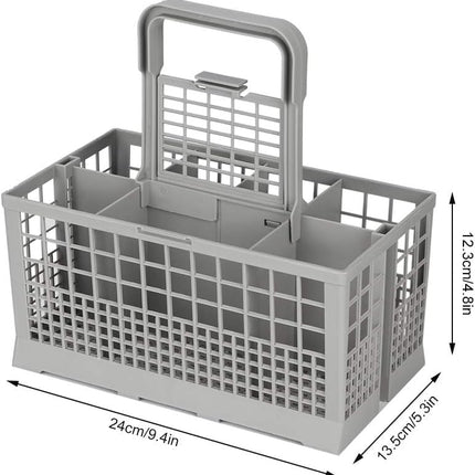 CARLA HOME 8 Slot Universal Dishwasher Cutlery Basket with Handle and Lid which Fits Most Brands (240mm X 135mm X 122mm)
