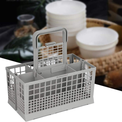 CARLA HOME 8 Slot Universal Dishwasher Cutlery Basket with Handle and Lid which Fits Most Brands (240mm X 135mm X 122mm)