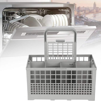 CARLA HOME 8 Slot Universal Dishwasher Cutlery Basket with Handle and Lid which Fits Most Brands (240mm X 135mm X 122mm)