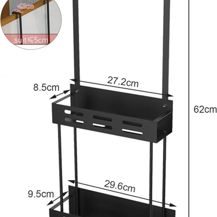 CARLA HOME Over the Door 2-tier Shower Caddy Organizer Shelf with Hooks for Bathroom