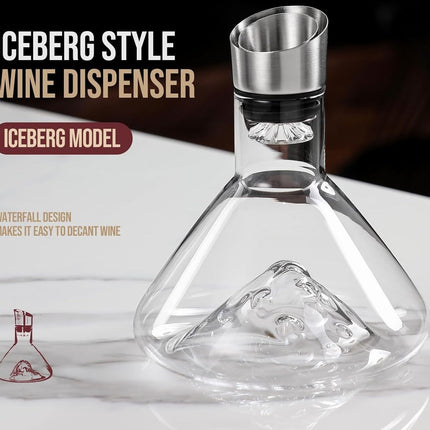 CARLA HOME Iceberg Wine Decanter with Aerator Filter and Lid