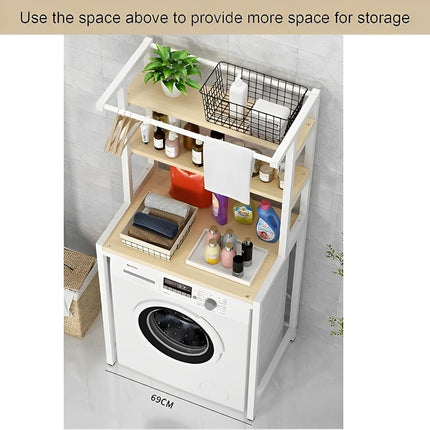 CARLA HOME 3-Tier Over Washing Machine Storage Rack Laundry Shelf Organizer for Bathroom or Toilet (White)