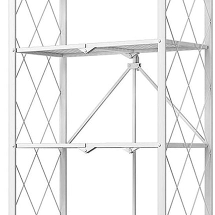 CARLA HOME 4-Tier Foldable Storage Shelf with Wheels for Kitchen, Garage, Pantry or Basement (White)
