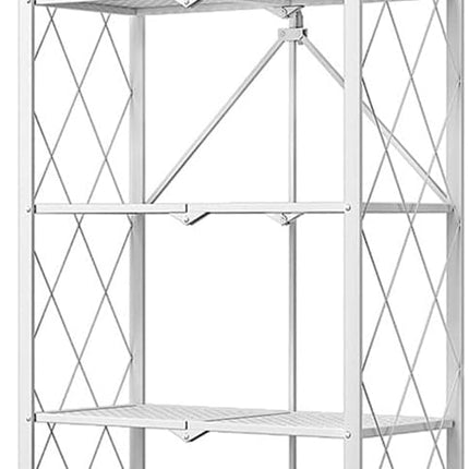 CARLA HOME 5-Tier Foldable Storage Shelf with Wheels for Kitchen, Garage, Pantry or Basement (White)