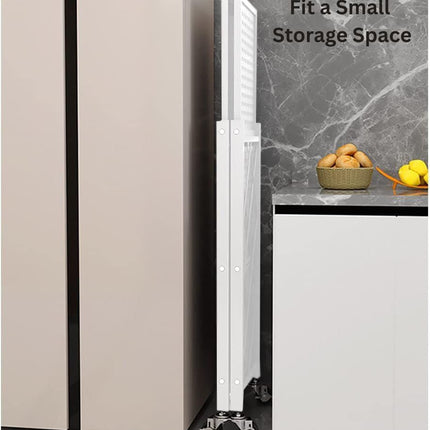 CARLA HOME 5-Tier Foldable Storage Shelf with Wheels for Kitchen, Garage, Pantry or Basement (White)