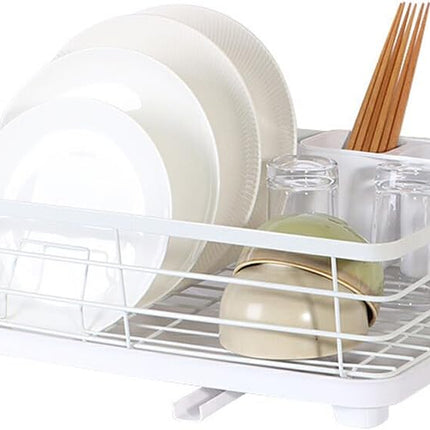 CARLA HOME Dish Drying Rack for Kitchen Counter with Removable Drip Tray, Utensil Holder and Cutlery Organizer
