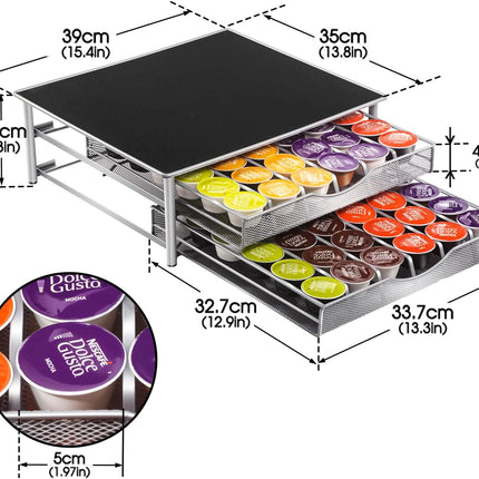 CARLA HOME K-Cup Coffee Pod Drawer for 72 Coffee Pods Storage for Home Kitchen Counter Organizer