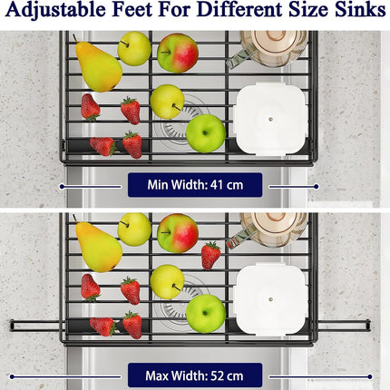CARLA HOME Expandable Dish Drying Rack with Drainage Spout, Utensil Holder & Drainboardfor Kitchen Countertop Organizer (2 tier)
