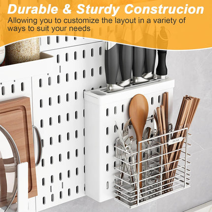 CARLA HOME Pegboard Wall Organizer Kit with 3 Modular Panels & 17 Accessories for Office, Gaming & Craft Storage