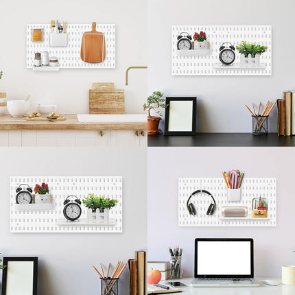 CARLA HOME Pegboard Wall Organizer Kit with 3 Modular Panels & 17 Accessories for Office, Gaming & Craft Storage