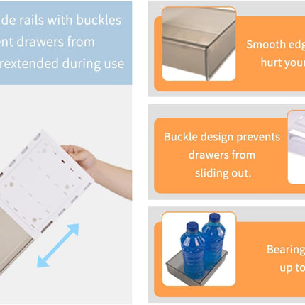 CARLA HOME 3‑Pack Under Desk Storage Drawers Hidden Pull‑Out Organizer for Office & Home