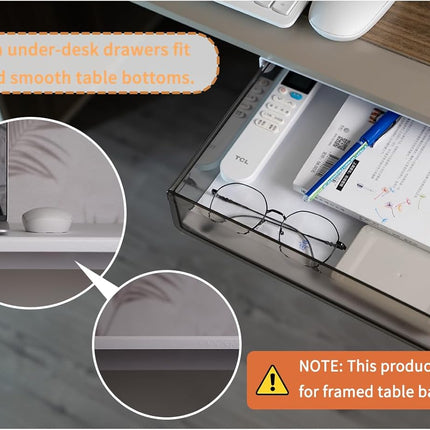 CARLA HOME 3‑Pack Under Desk Storage Drawers Hidden Pull‑Out Organizer for Office & Home