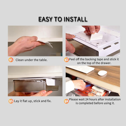 CARLA HOME 3‑Pack Under Desk Storage Drawers Hidden Pull‑Out Organizer for Office & Home