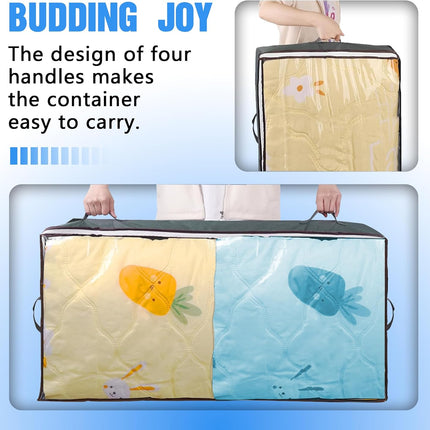 CARLA HOME 4 Pack Underbed Storage Bins with 90L Large Capacity Storage Containers for Comforters, Linen, Pillows, Toys, Towels, Blankets