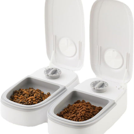 CARLA HOME 2 Meal Automatic Pet Feeder with Timer for Cat & Dog Wet & Dry Food (Dual Bowl 700ML)