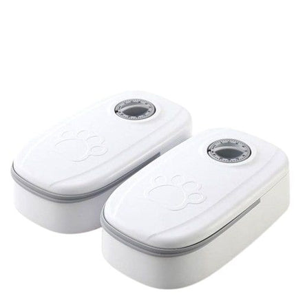 CARLA HOME 2 Meal Automatic Pet Feeder with Timer for Cat & Dog Wet & Dry Food (Dual Bowl 700ML)