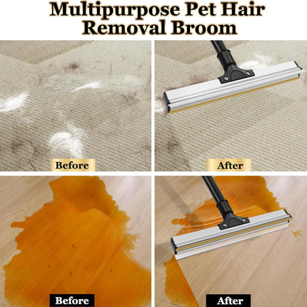 CARLA HOME Pet Hair Remover Broom with Long Handle, Reusable Fur & Lint Remover for Dog & Cat Hair