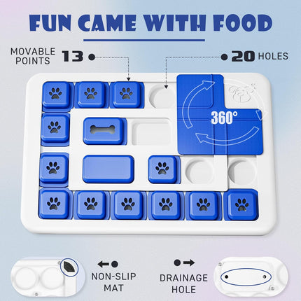 CARLA HOME Interactive Dog Puzzle Toy Slow Feeder Treat Dispenser for Dogs & Cats