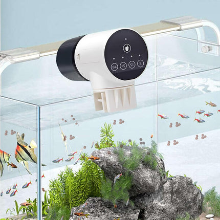 CARLA HOME Automatic Fish Feeder with Timer, Moistureproof Dispenser & Rechargeable Feeding for Aquarium or Tank