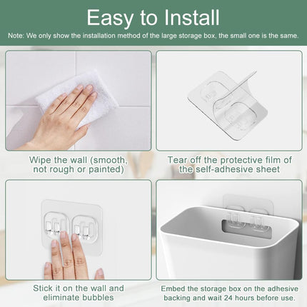 CARLA HOME 4-Pack Self-Adhesive Wall Storage Box for Cabinet Doors, Kitchen, Bathroom & Office