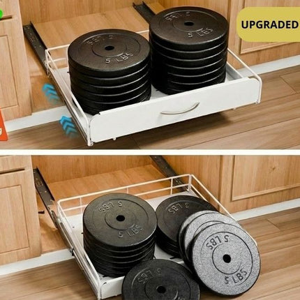 CARLA HOME Pull Out Dish Rack for Kitchen Cabinet with Slide Out Drawer Organizer for Plates, Bowls & Utensils