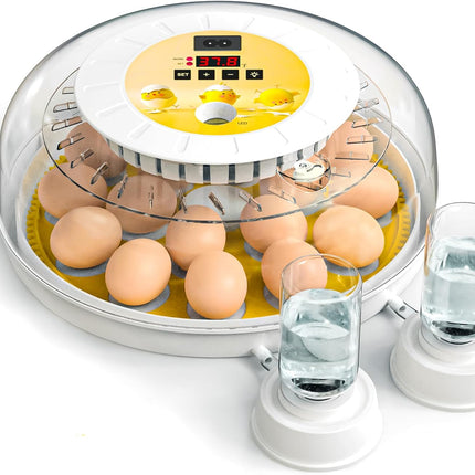 CARLA HOME 18 Egg Incubator with Automatic Turning, LED Display, Humidity & Temperature Control, Auto Water System & Built-in Egg Candler for Chicken, Duck, Quail, Goose