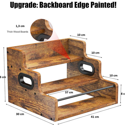 CARLA HOME 3-Tier Liquor Bottle Display Shelf Rack Bar Organizer for Whiskey, Wine, Coffee Syrups, Spirits & Bottles