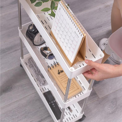 CARLA HOME Slim Storage Cart Organizer Trolley with Wheels for Kitchen, Bathroom, Laundry & Narrow Spaces (4 tier)