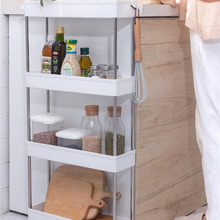 CARLA HOME Slim Storage Cart Organizer Trolley with Wheels for Kitchen, Bathroom, Laundry & Narrow Spaces (4 tier)