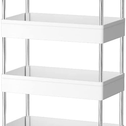 CARLA HOME Slim Storage Cart Organizer Trolley with Wheels for Kitchen, Bathroom, Laundry & Narrow Spaces (4 tier)